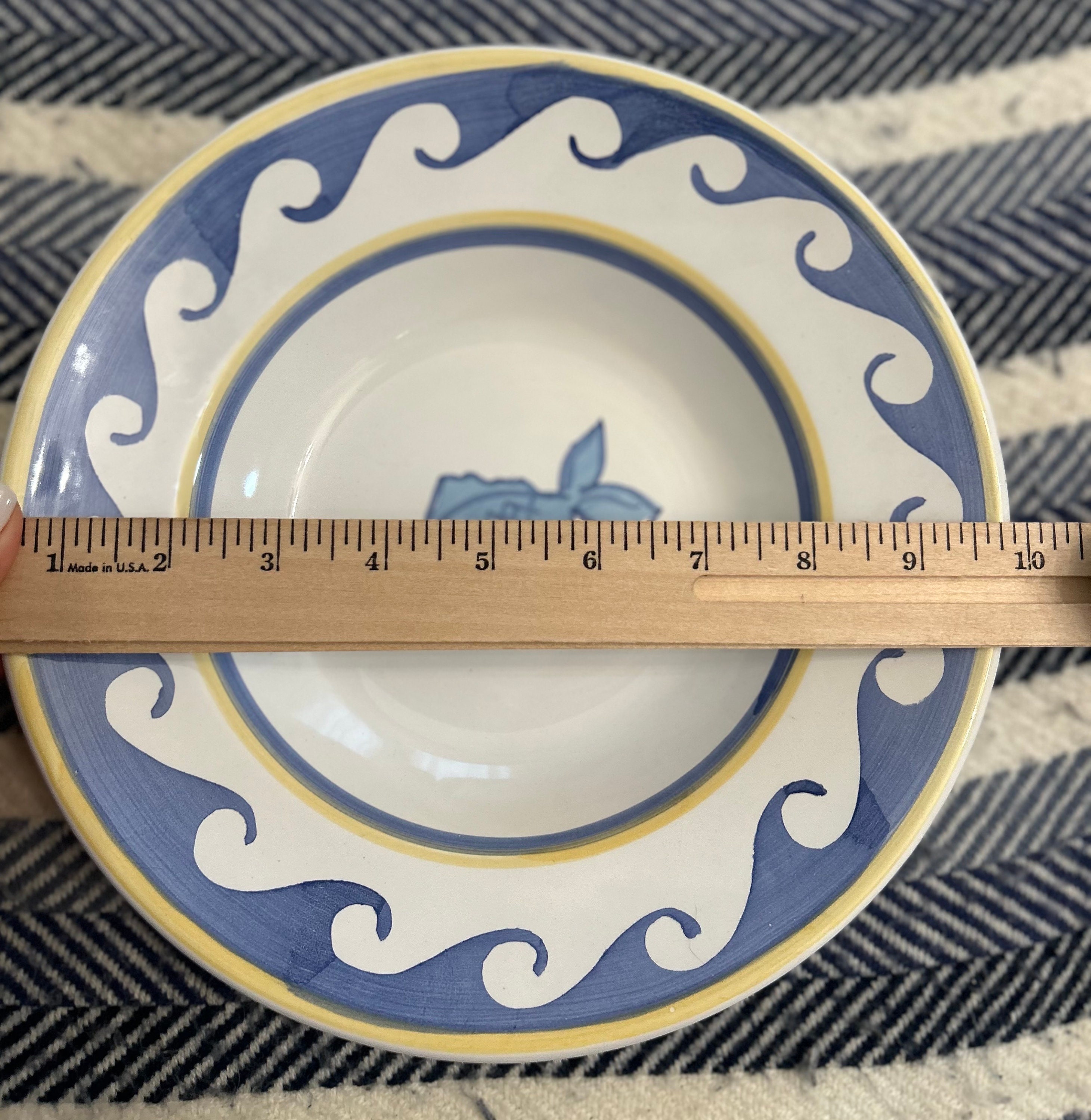 Pottery Barn Set of 4 Blue Fish Soup Plate Italy 10β - Etsy