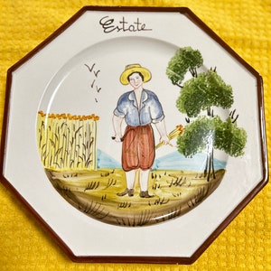 Stollo Four Season Hand Painted Display Plates Spring Plate Italy