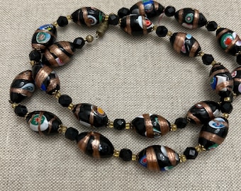 Vintage Venetian Glass Beads Necklace Murano