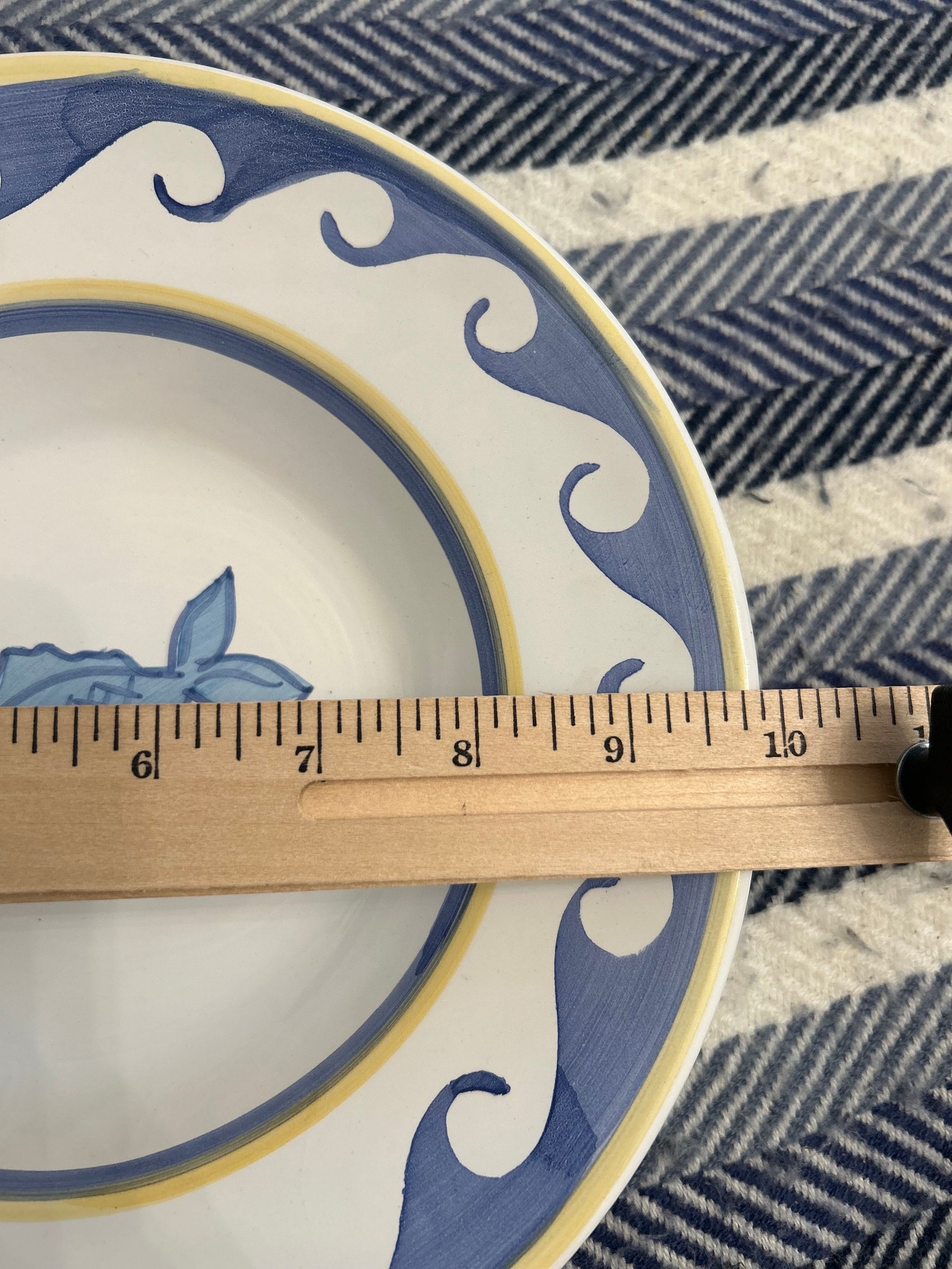 Pottery Barn Set of 4 Blue Fish Soup Plate Italy 10β - Etsy