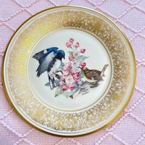 Vontage 1980 Lenox Black Throated Blue Warbler-vogelbord