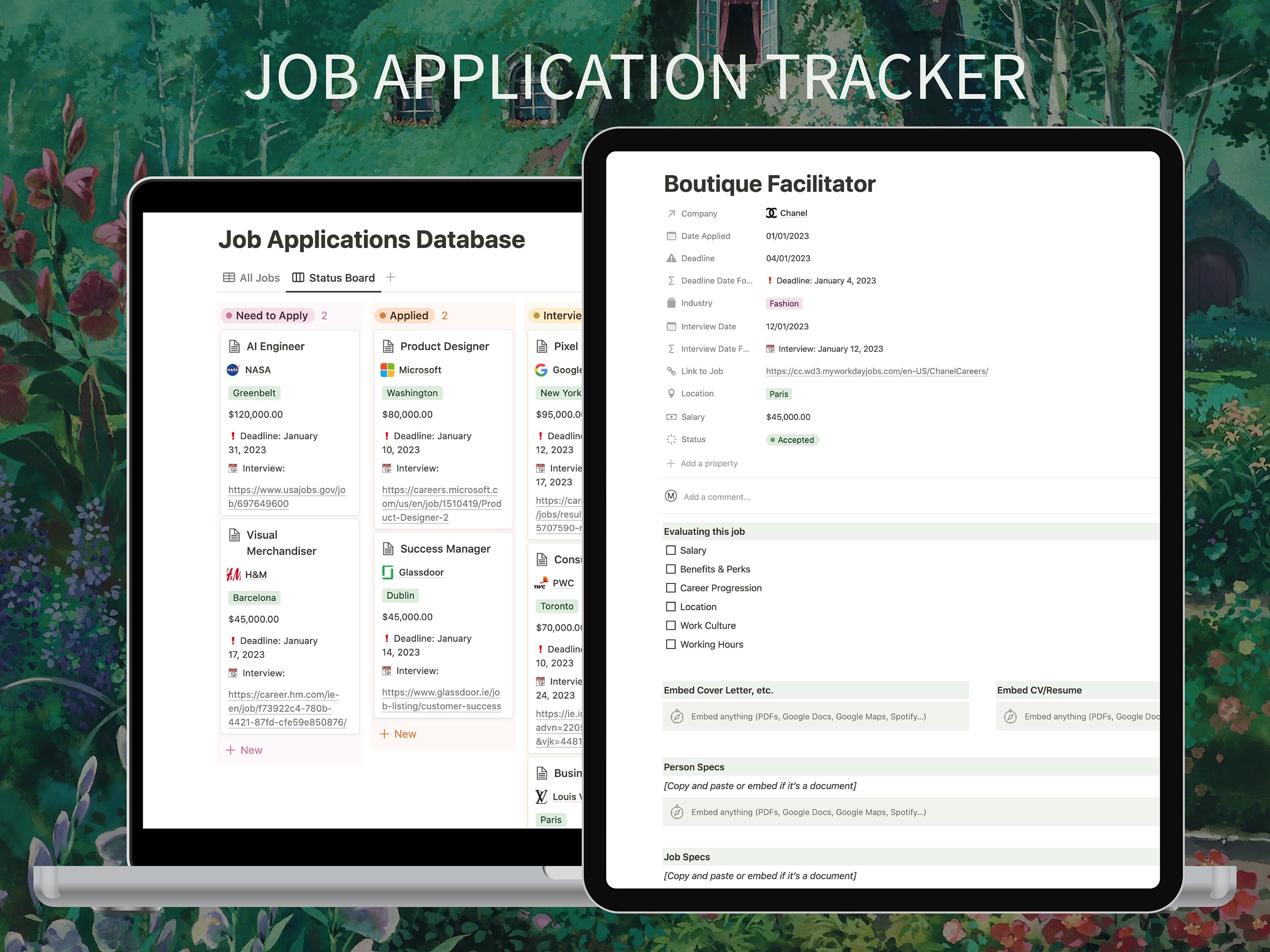 Notion Job Tracker Template Notion Job Search Notion Life Planner Notion Job Tracker Template Notion Job Search Notion Life Planner