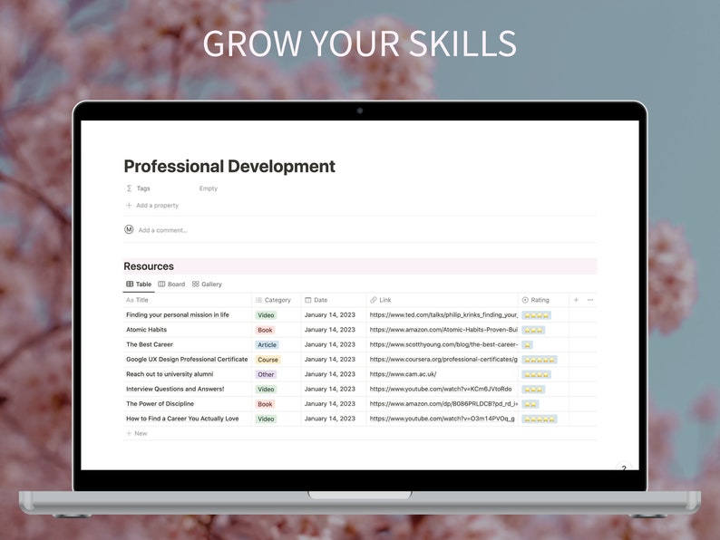 Notion Job Tracker Template, Notion Job Search, Job Application