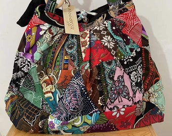 Grote hobo veelkleurige tas, handtas voor vrouwen, Thaise tas handgemaakte alledaagse tas, Messenger schoudertas portemonnee, cadeautas, boho vrouwentas