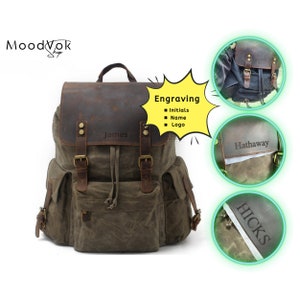 17" leather backpack, Outdoor Adventure Backpack, Hiking Backpack, Rucksack, Waterproof backpack for man & women, Travel backpack