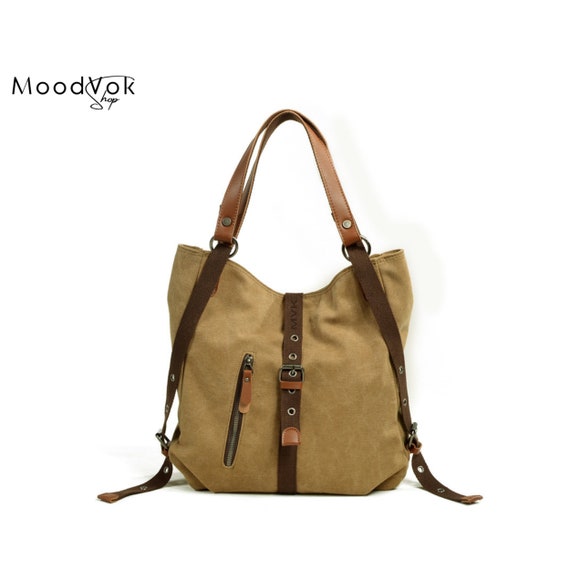 Women's Multi Pocket Handbag, Handbag Backpack Convertible