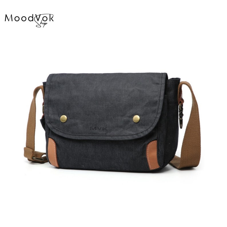 Personalisierte Umhängetasche, Herren Canvas Tasche, Herren Umhängetasche, Arbeitstasche, Reisetasche für Ben, spezielles Geschenk für ihn, Weihnachtsgeschenke für Ehemann Schwarz