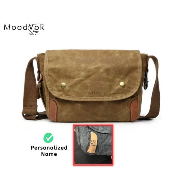 Personalisierte Umhängetasche, Herren Canvas Tasche, Herren Umhängetasche, Arbeitstasche, Reisetasche für Ben, spezielles Geschenk für ihn, Weihnachtsgeschenke für Ehemann