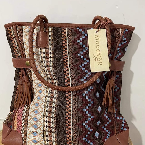 Handmade Shoulder hobo bag, Hobo bag, Bohemian hippie, Traveler gift, Grocery bag