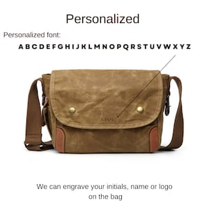 Personalisierte Umhängetasche, Herren Canvas Tasche, Herren Umhängetasche, Arbeitstasche, Reisetasche für Ben, spezielles Geschenk für ihn, Weihnachtsgeschenke für Ehemann Bild 3