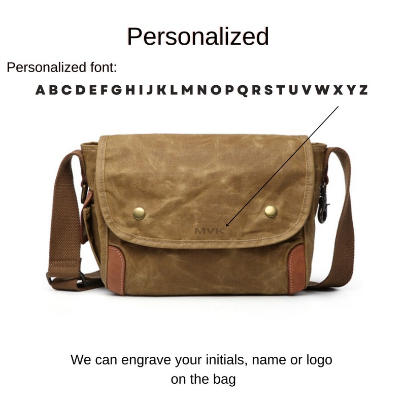 Personalisierte Umhängetasche, Herren Canvas Tasche, Herren Umhängetasche, Arbeitstasche, Reisetasche für Ben, spezielles Geschenk für ihn, Weihnachtsgeschenke für Ehemann Bild 3