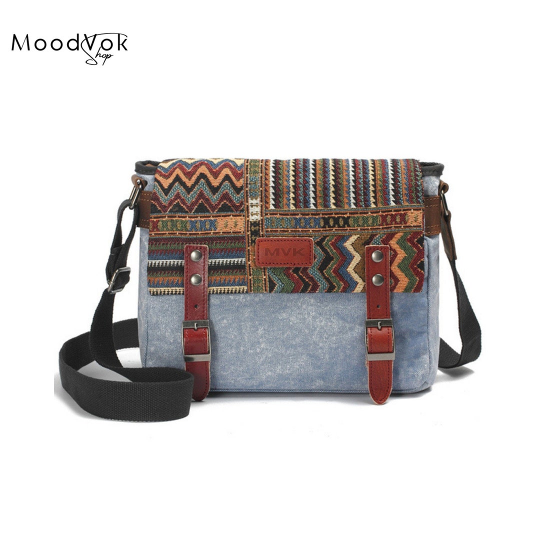 Hippie Purses, Personalized Canvas Bag, Festival Crossbody Bag, Tribal