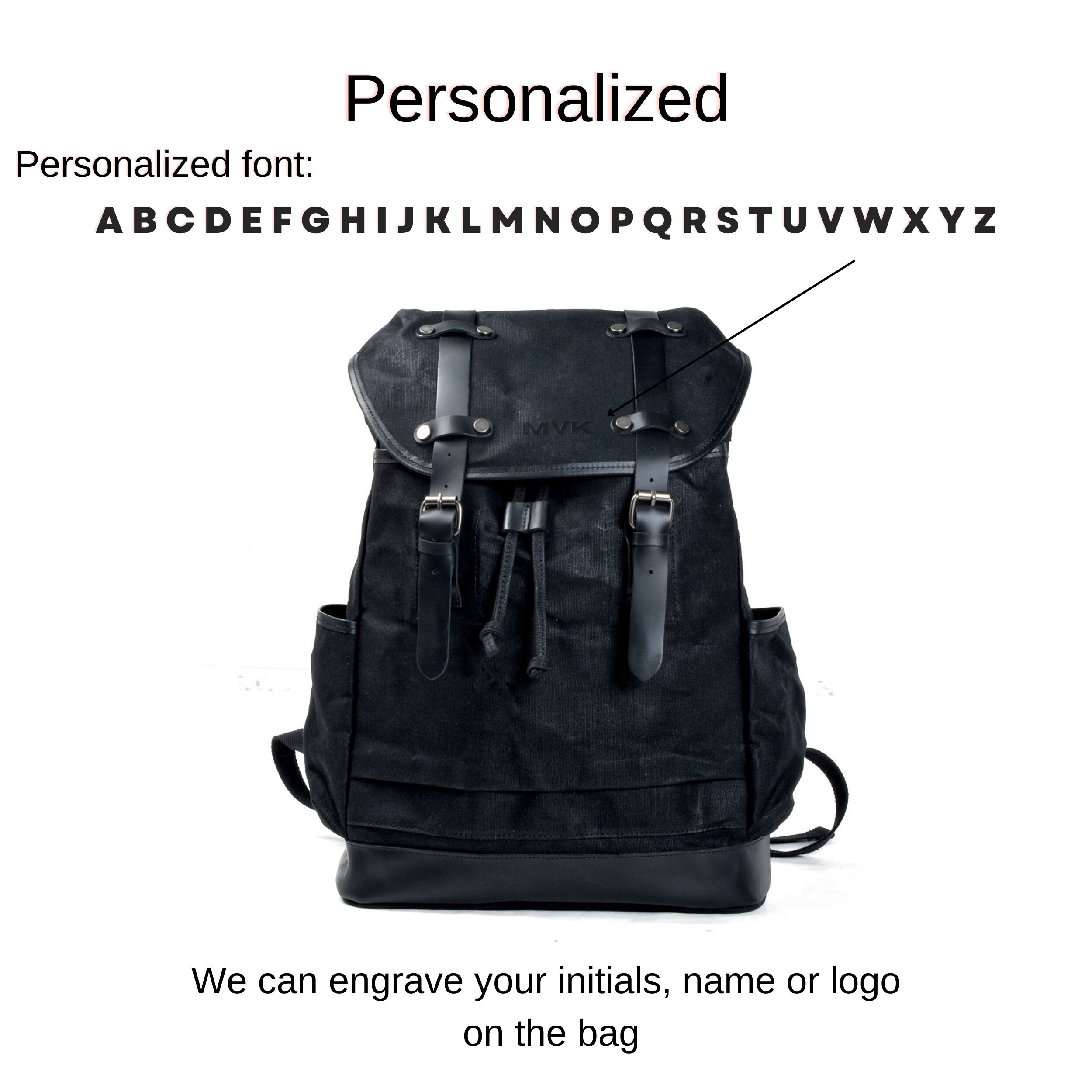 Backpack LL CHRISTOPHER black embossed monogram luxury backpack