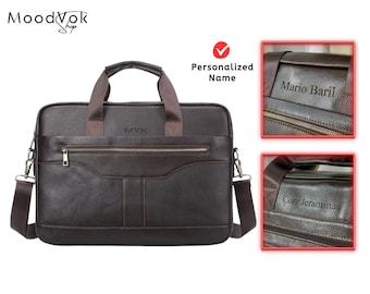 Leder Aktentasche für Männer, schwarze Arzttasche, Laptoptasche für Männer, personalisierte Lederhandtasche, Ledertasche, Herrenaktentasche, Ledertasche