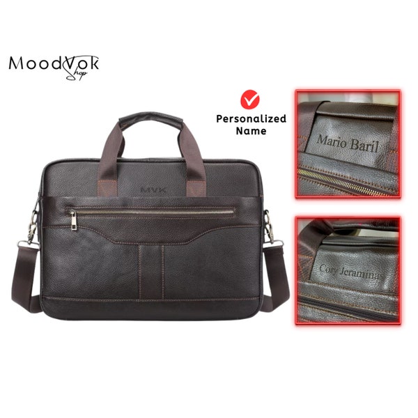 Leather briefcase for men, Black doctor's bag, Laptop bag men, Personalized leather handbag, Leather satchel, Men briefcase, Leather bag