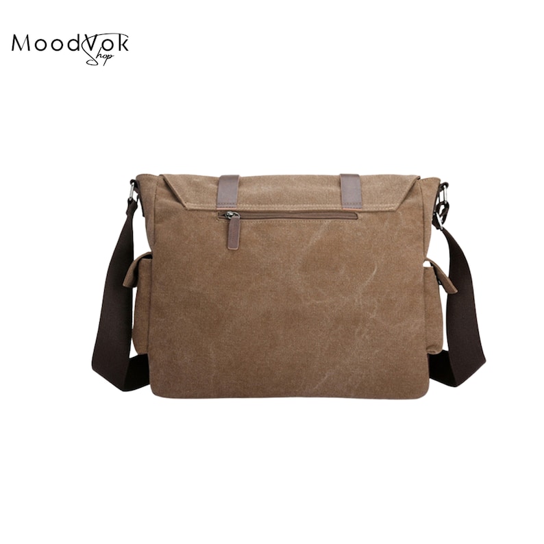 Unisex Messenger bag, Shopper bag, Personalized canvas crossbody, Waxed canvas messenger bag, Water resistant bag, Handmade gift image 5