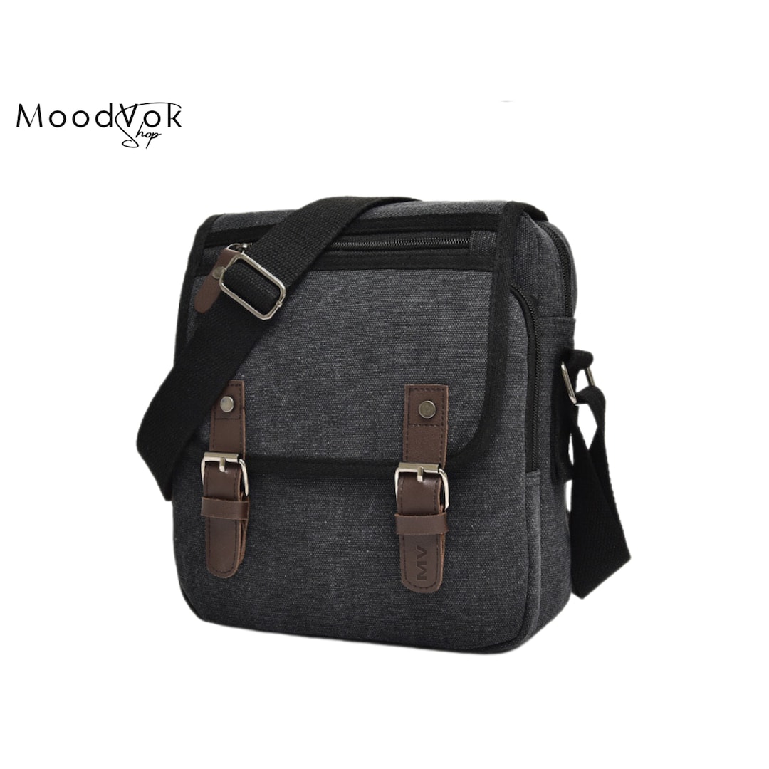 Personalized Messenger Bag for Men's, Personalized Canvas Shoulder Bag