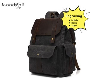 Black backpack, Laptop black backpack, Canvas backpack, Leather backpack, Student bag, Travel backpack, Work backpack, Camping backpack