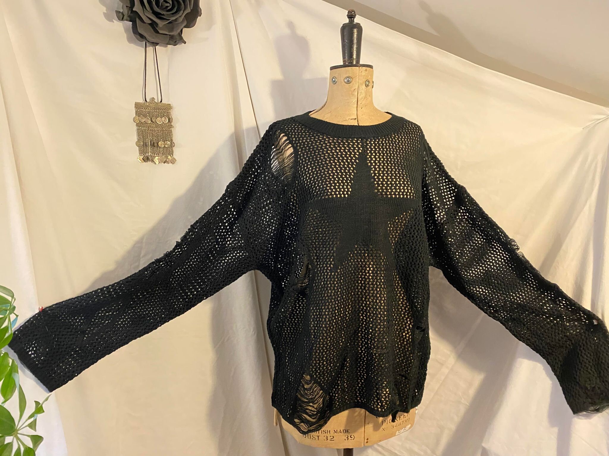 Fishnet sweater top