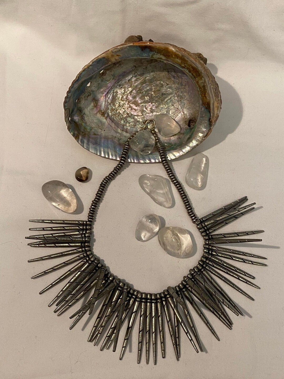 All Metal Indian Tribal Spike Points Quill Collar Choker Etsy