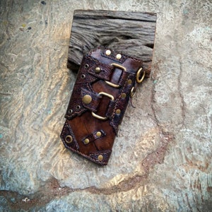 Cartera de motociclista, Cartera de cuero de motociclista Monster, Cartera de motociclista única, Cartera larga de camionero hecha a mano, Cartera con cremallera, Cartera plegable bohemia, Regalos