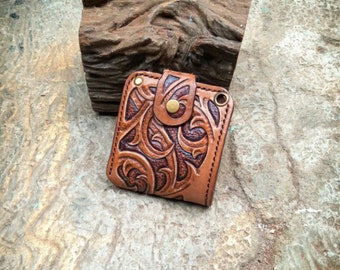 tooled wallet, western wallet, biker wallet, handmade wallet, floral wallet, cowhide wallet, mexican wallet, cowboy wallets, small wallet