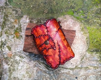 Leather bifold wallet, Leather unique wallet, Leather wallet mens handmade, Viking wallet, Motor wallet, Biker wallet, Carved wallet, Gifts