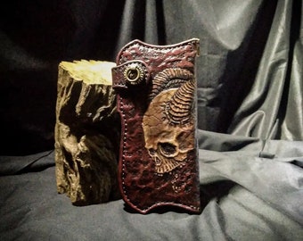 Handmade Leather Biker Wallet, Vintage Style Motorcycle Wallet, Classic Motorcycle Rider&#39;s Wallet, Durable Retro Motorcycle Rider&#39;s Wallet