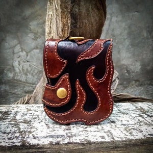 Cartera cosida a mano, Cartera de cuero plegable para hombres, Cartera de cuero para motociclistas, Cartera de camionero, Cartera de cuero tallado, Cartera pequeña para motoristas, Regalos