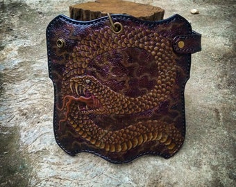 Handcrafted Tooled Leather Scary Biker Wallet - One-of-a-Kind Motorcycle Rider's Wallet, Custom Crafted for Motorcycle Riders wallet, Gifts