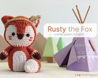 Rusty the Fox Amigurumi Crochet Pattern (PDF File)| Amigurumi Fox pattern | Desk buddy | Crochet figurine