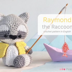 Raymond the Raccoon Amigurumi Crochet Pattern (PDF File)| Amigurumi Raccoon pattern | Desk buddy | Crochet figurine