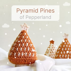 PinkPepper&#39;s Pyramid Pines | Christmas Tree Crochet Pattern (PDF File) | Amigurumi Christmas Tree Pattern