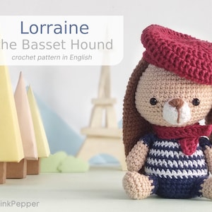 Lorraine the Basset Hound Amigurumi Crochet Pattern (PDF File)| Amigurumi Dog Pattern