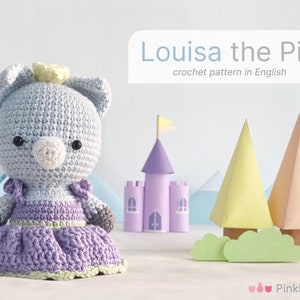 Louisa het Knorretje Amigurumi haakpatroon (PDF-bestand)| Amigurumi Varkenspatroon | Bureaumaatje | Gehaakt beeldje
