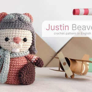 Justin Beaver | Amigurumi Crochet Pattern (PDF File) | Amigurumi Beaver pattern