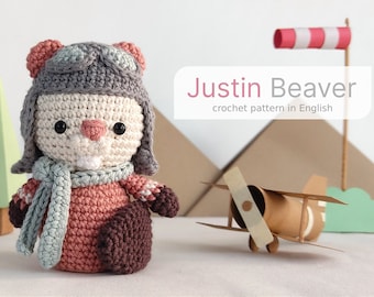 Justin Beaver | Amigurumi Crochet Pattern (PDF File) | Amigurumi Beaver pattern