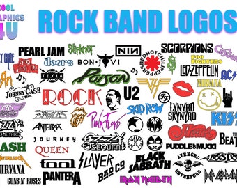 Logotipos de bandas Rock Mucic Heavy Metal SVG DXF EPS Color y Blanco y Negro