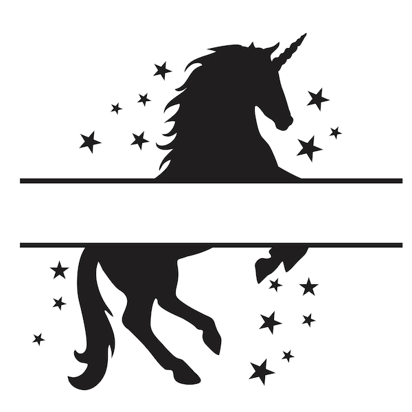 Split Unicorn Monogram SVG Cutting Cut File for the Cricut