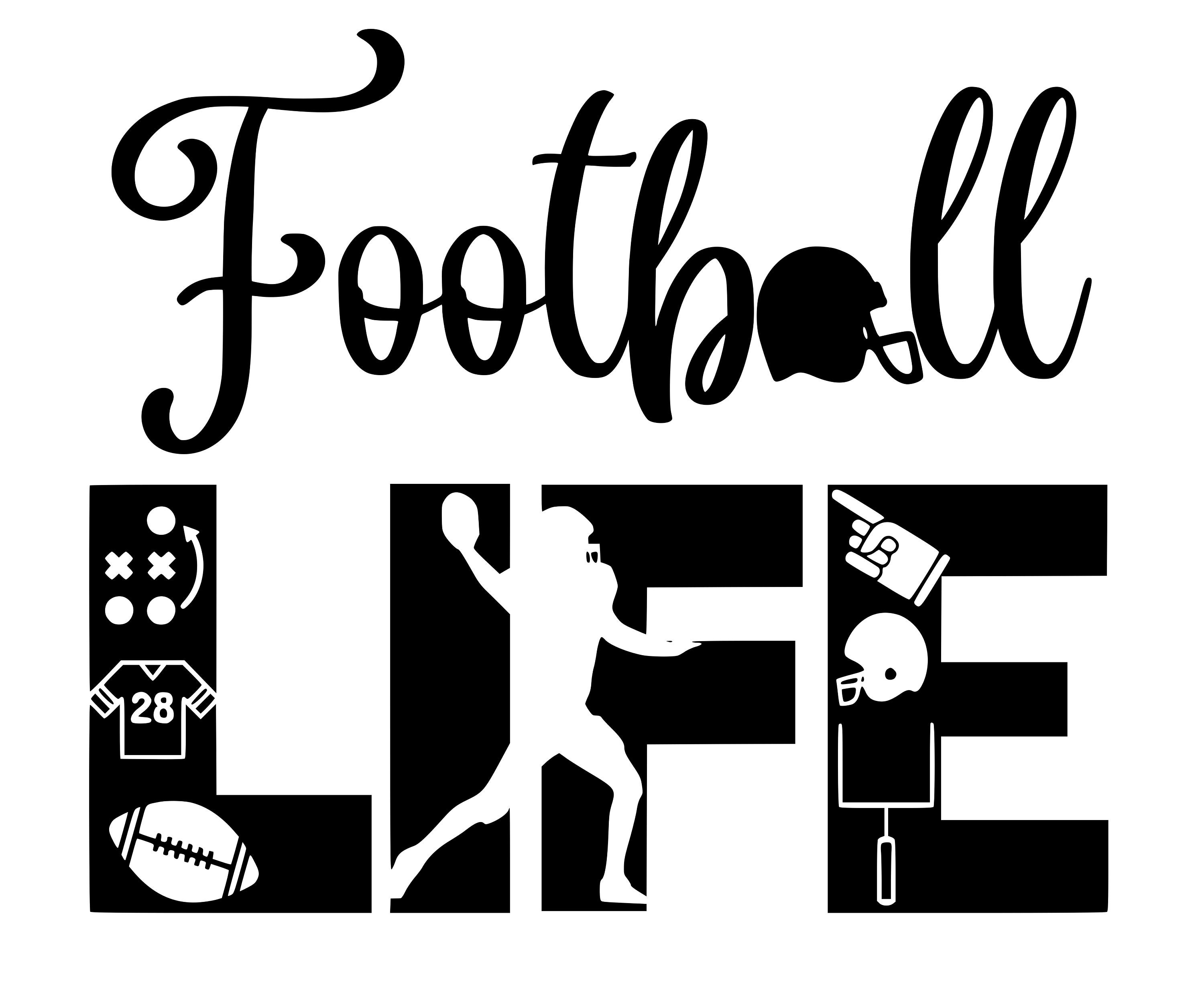 Football LIFE SVG Cutting Cut File for the Cricut Etsy