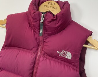 Pink North Face Gilet XS - Etsy