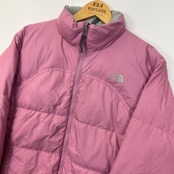 north face light pink puffer jacket