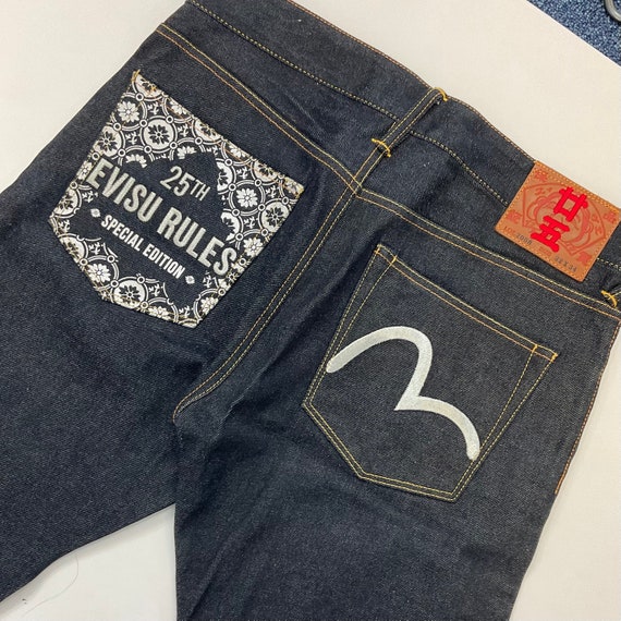 Evisu Navy Wave Jeans 32 X 34 - Etsy