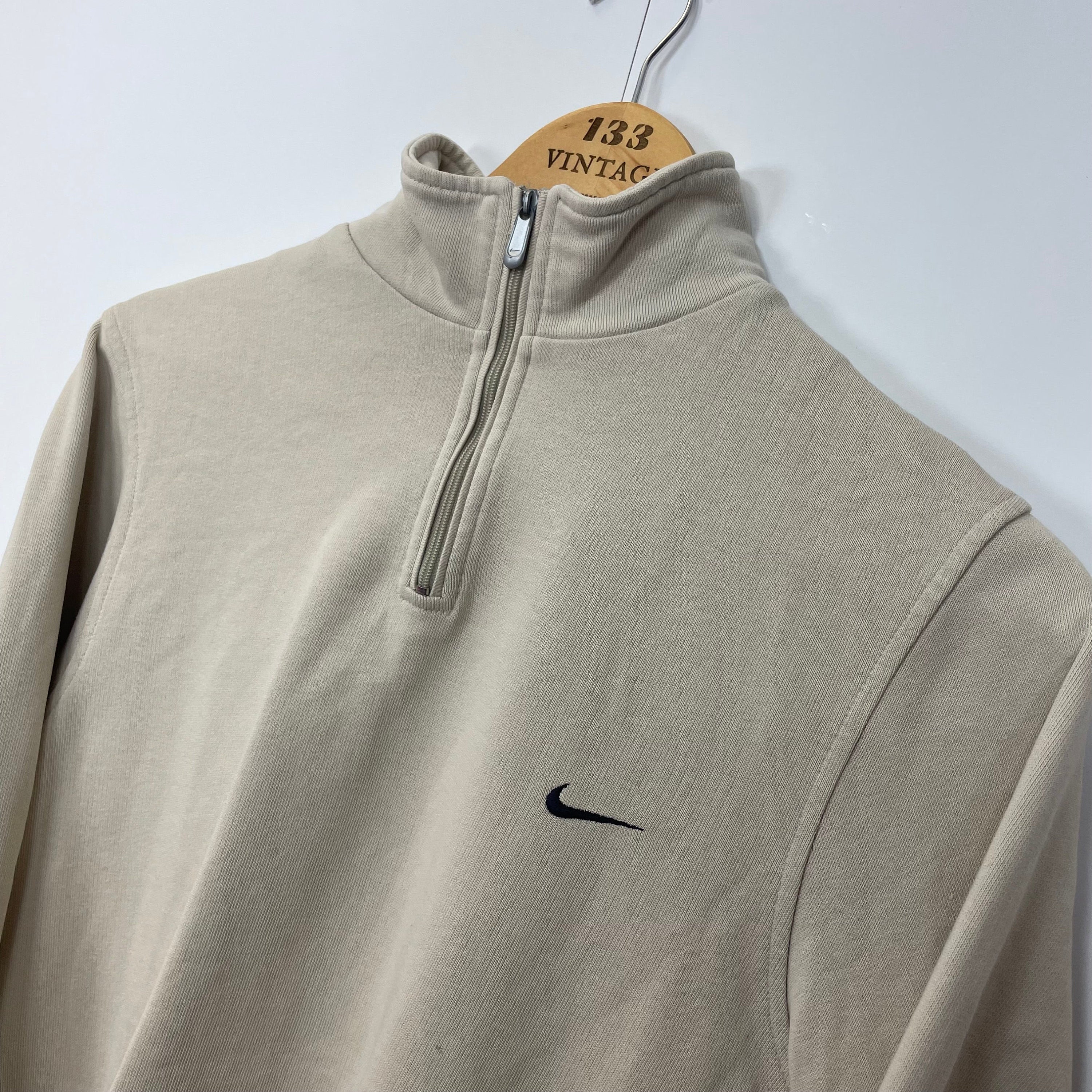 nike beige half zip
