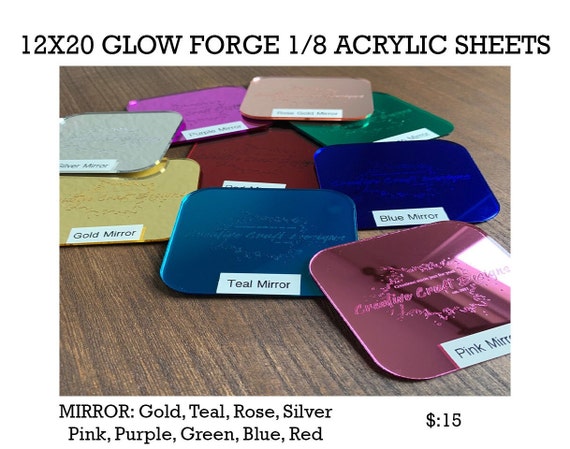 Glowforge Ready 1/8 3mm Acrylic Mirror Sheets Mirror Sheets
