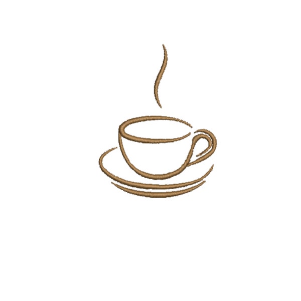 Cup of Coffee Machine Embroidery Design - 3 Sizes