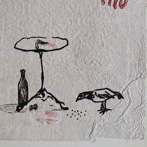 Love vino / 1 de 1 / Papel feito à mão / Impressão