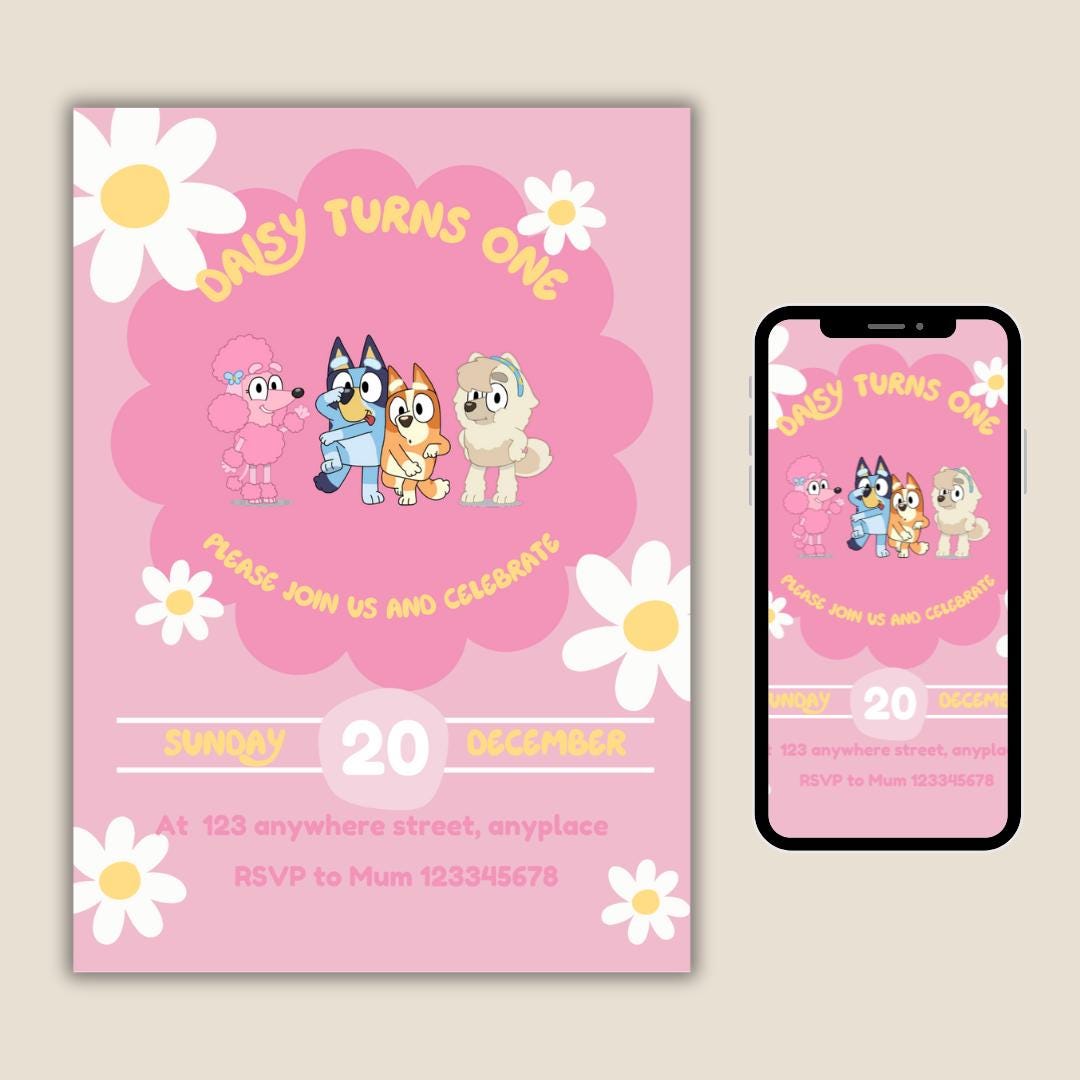 Bluey Inspired Kids Invitation
