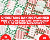 Christmas Baking Planner-Christmas Recipe Downloadable Planner Printable-Meal Planner-Printable Calendar Templates- Christmas List Printable
