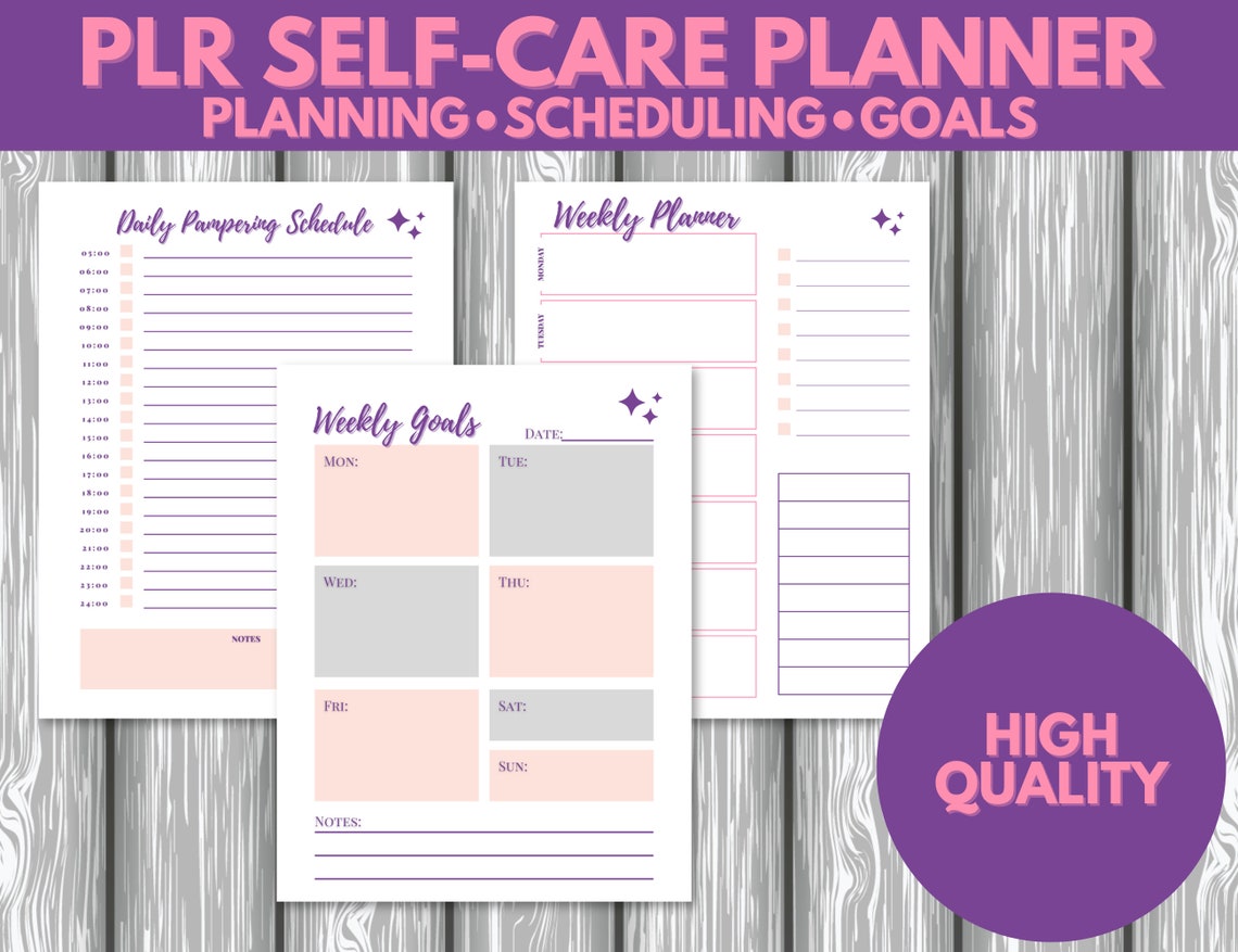 PLR Self Care Planner Printable Self Care Journal Downloadable - Etsy ...